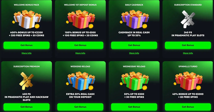 Spinmills Casino Bonus